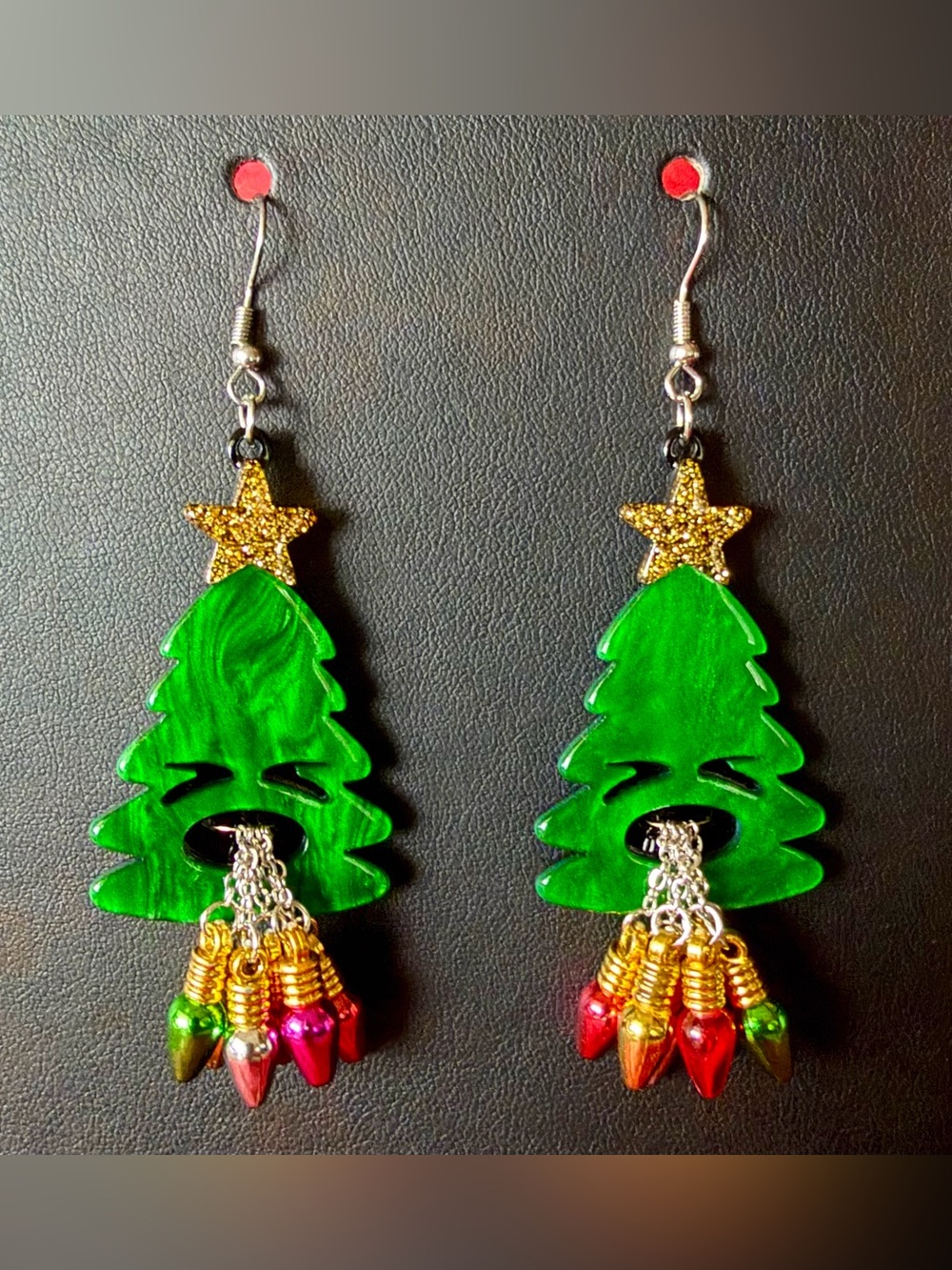 Funny Christmas Tree Earrings Spewing Holiday Cheer π